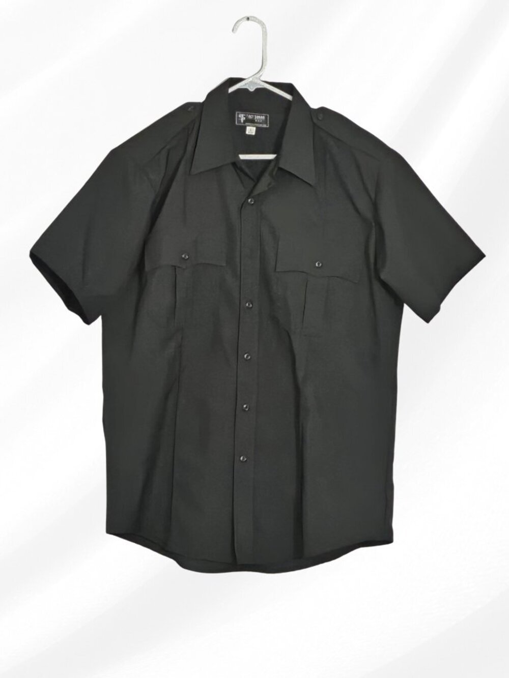 2/$30 Tact Squad Black Button Front Short Sleeve Uniform Shirt Size Large